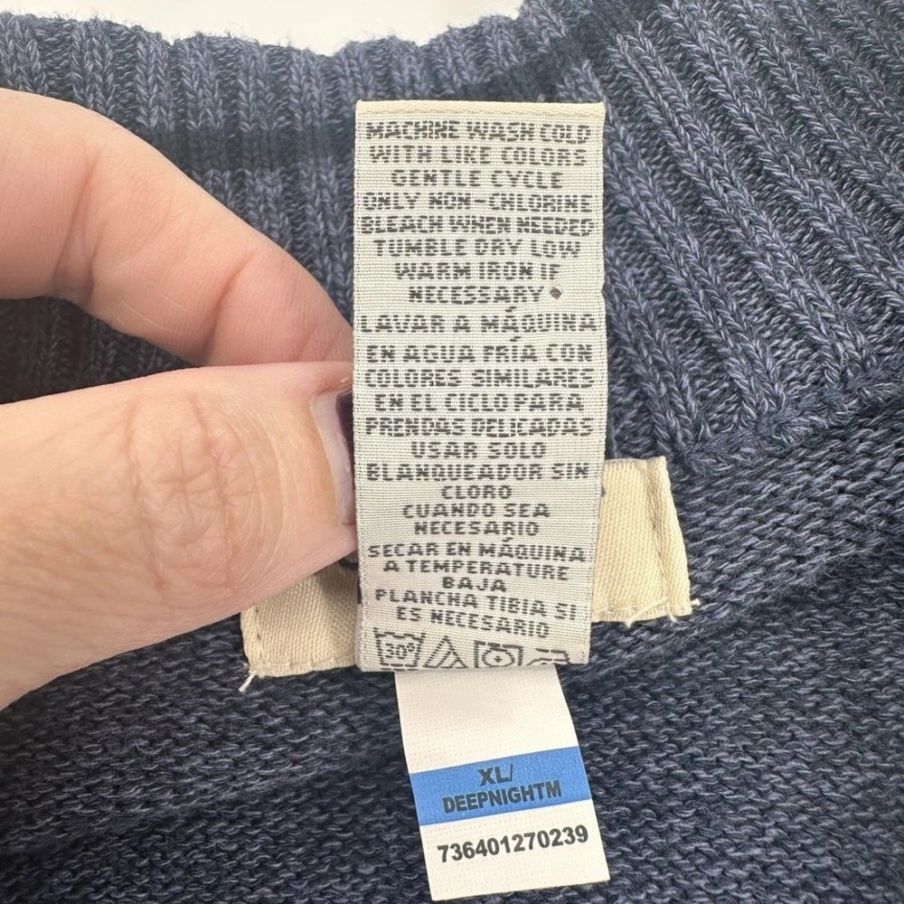 Dockers Men's XL Blue 100% Cotton Full Zip Sweater Cardigan Mock Neck Coastal - Picture 6 of 9